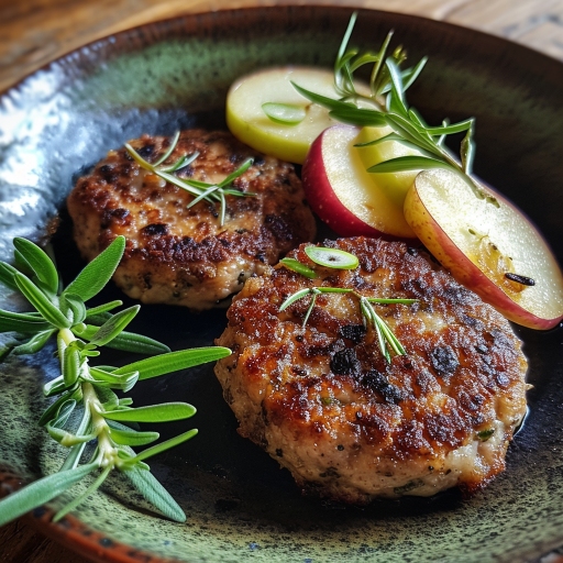 Lammfärsbiffar äpple,rosmarin och ramslök