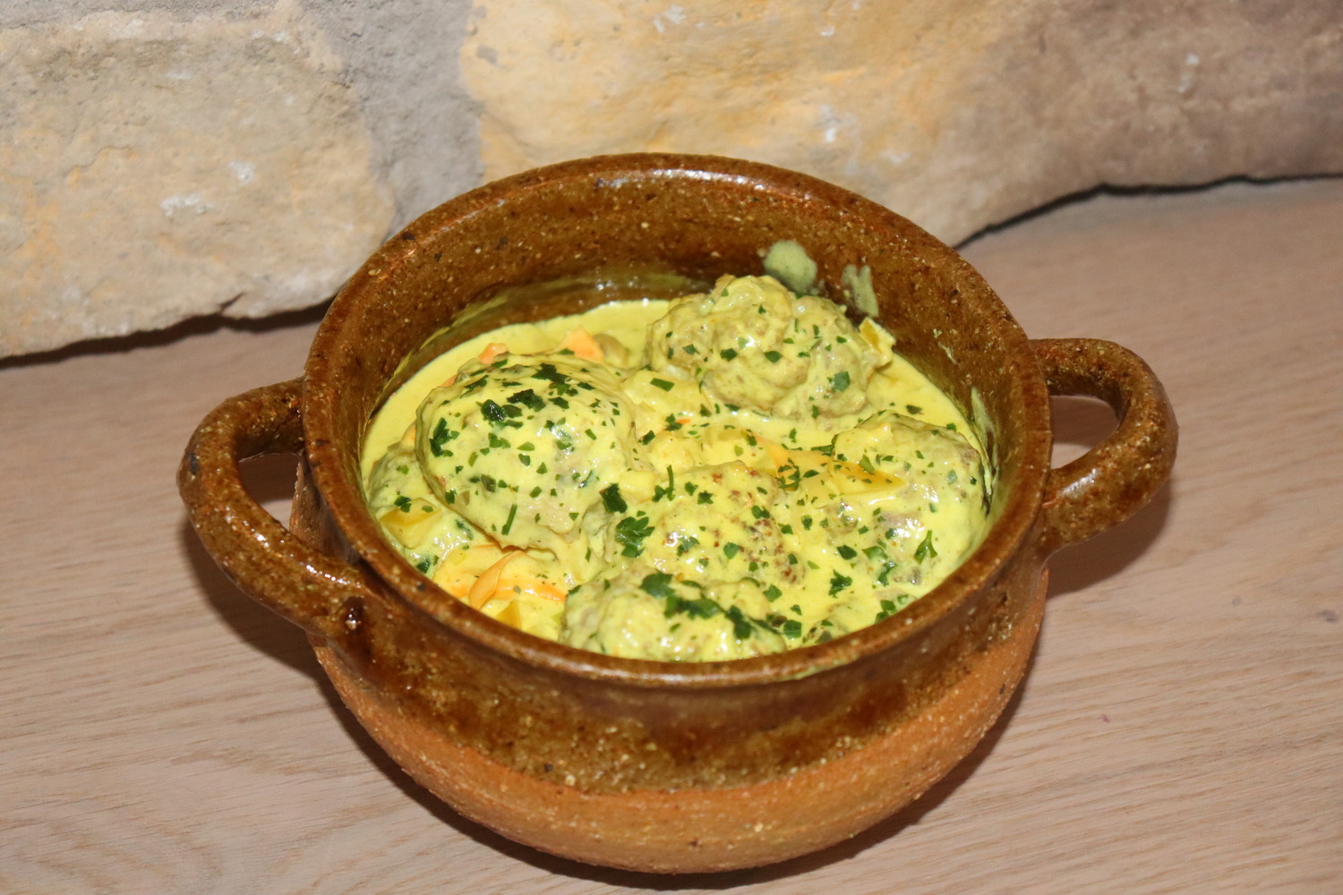 Zucchini Köttbullar i currysås